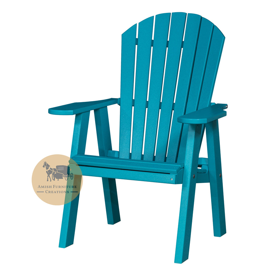 Amish made Outdoor Poly Lumber Adirondack Stationary Chair in Aruba Blue - Amish Furniture Creations™
