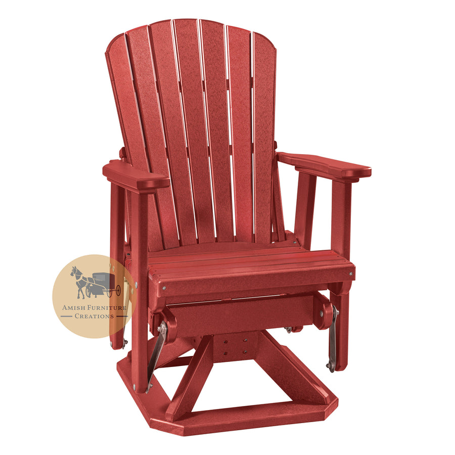 LAP Outdoor Poly-Wood Adirondack Swivel Glider in cardinal red | Amish Furniture Creations™