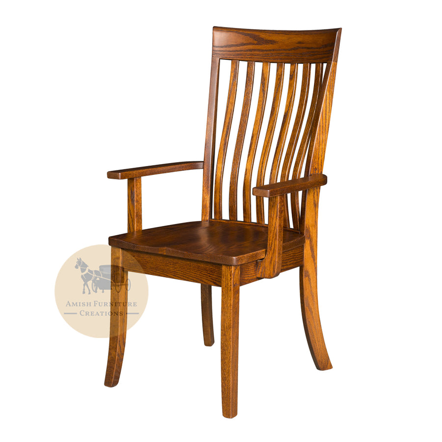 Amish made Baytown Arm Chair in Solid Oak | Amish Furniture Creations ™