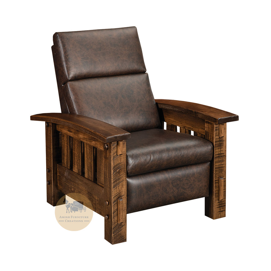 Amish made Houston Recliner - Rough Sawn Brown Maple - Amish Furniture Creations ™