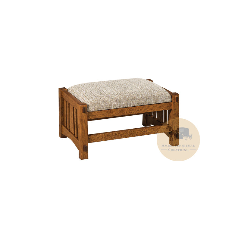 McCoy Mission Footstool - Quarter Sawn White Oak | Amish Furniture Creations ™
