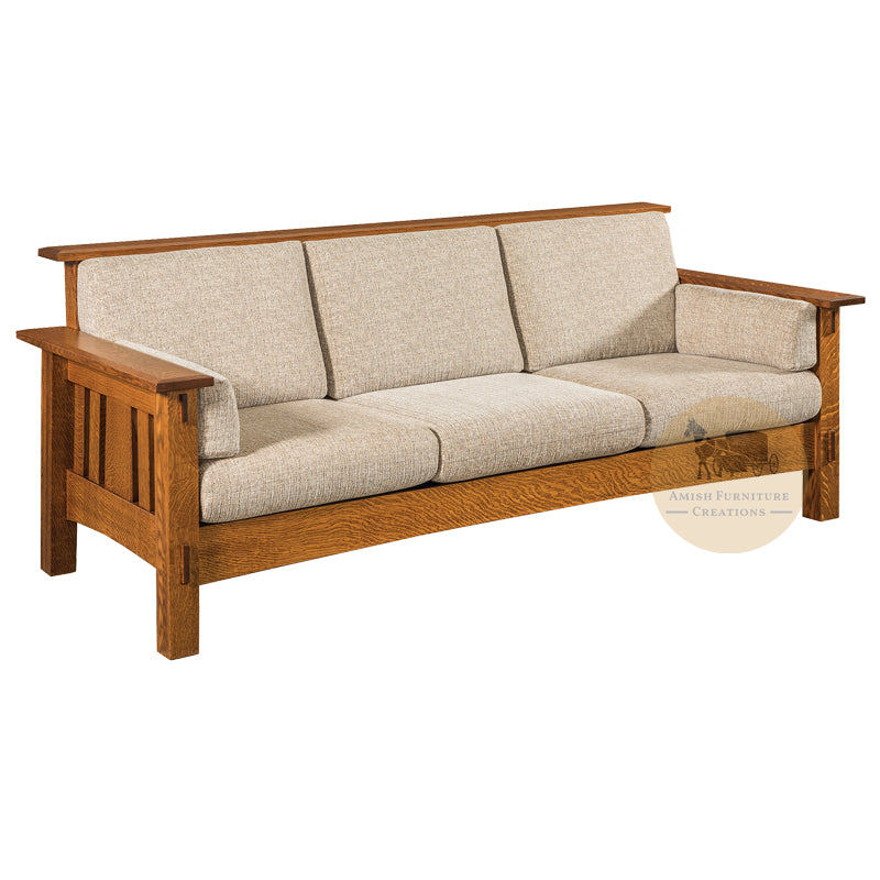 Amish made McCoy Mission Sofa - Quarter Sawn White Oak - Amish Furniture Creations ™