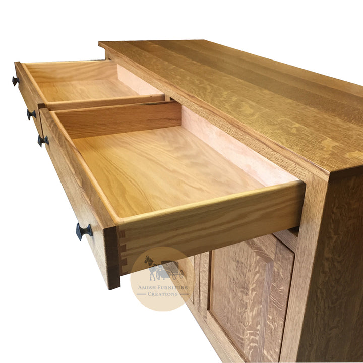 Amish made Classic Buffet 56" w drawers open | Amish Furniture Creations ™