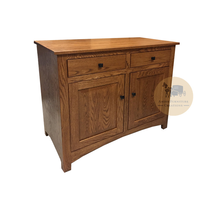 Amish made Classic Oak Buffet 40" w - angled view | Amish Furniture Creations ™