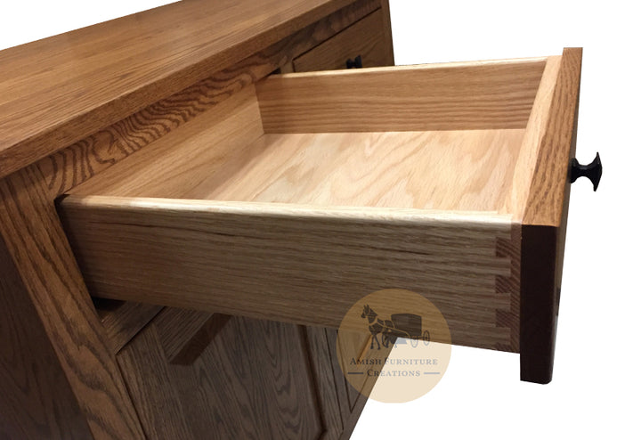 Amish made Classic Oak Buffet 40" w - dovetailed drawer detail | Amish Furniture Creations ™