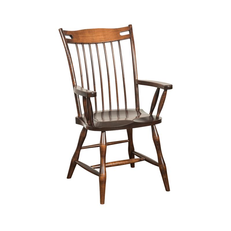 Edmonton Arm Chair with Wood Seat | Amish Furniture Creations ™