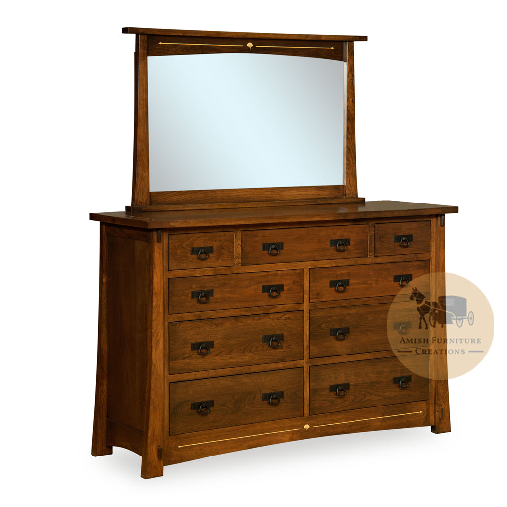 Castlebrook 9 Drawer Dresser and Mirror | Amish Furniture Creations ™