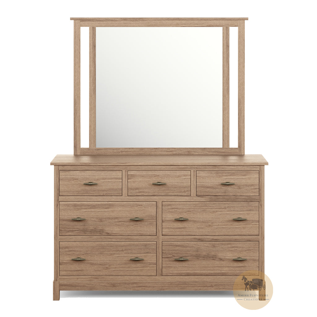 Platte River 7 drawer 66 inch Dresser and Mirror | Amish Furniture Creations ™