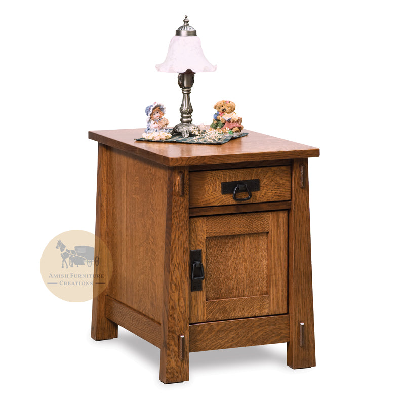 Modesto Enclosed End Table with 1 drawer and 1 door | Amish Furniture Creations ™