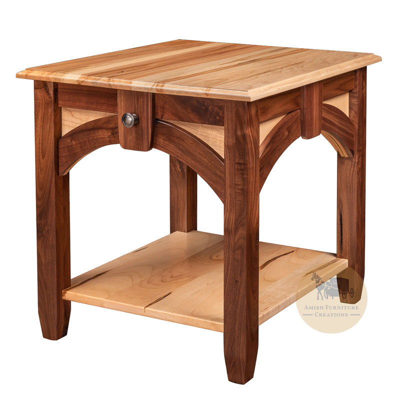 Kensing End Table in 2 different woods | Amish Furniture Creations ™