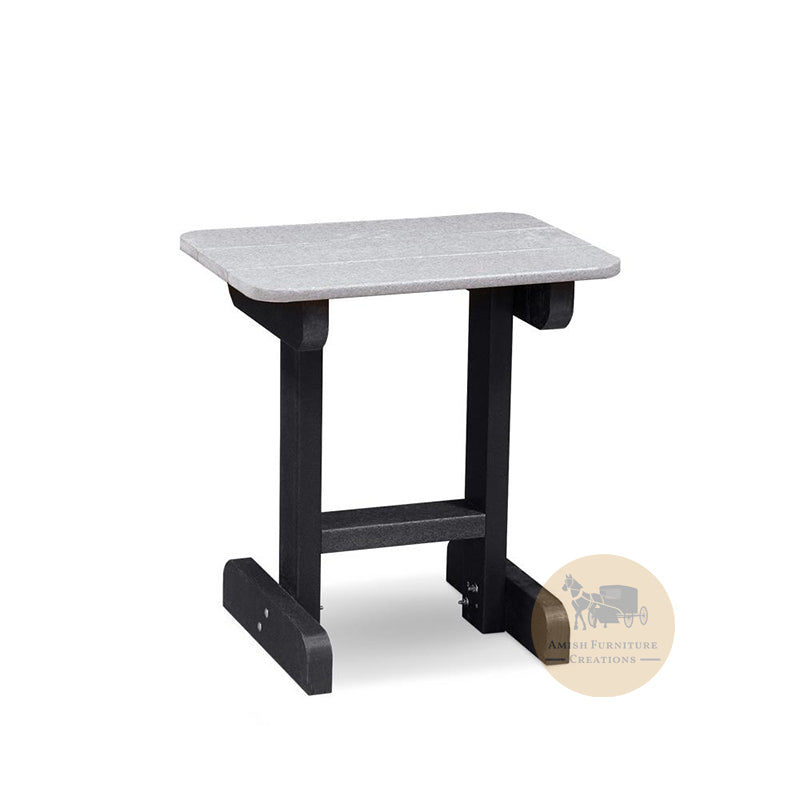 OKAW Outdoor Poly 24 inch high End Table in Light Gray and Black - Amish Furniture Creations™