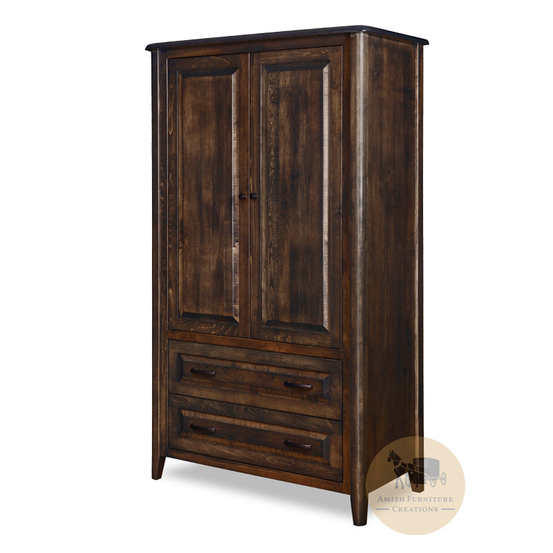 Bay Pointe Armoire with 2 doors and 2 drawers | Amish Furniture Creations ™