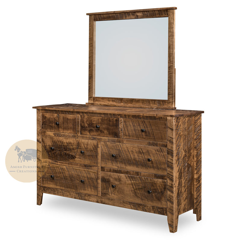 Logan 7 Drawer Dresser with Mirror | Amish Furniture Creations ™