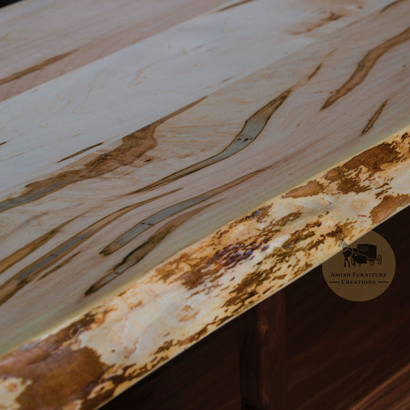 Live edge detail of Amish made Legacy 60" Entertainment Console | Amish Furniture Creations™