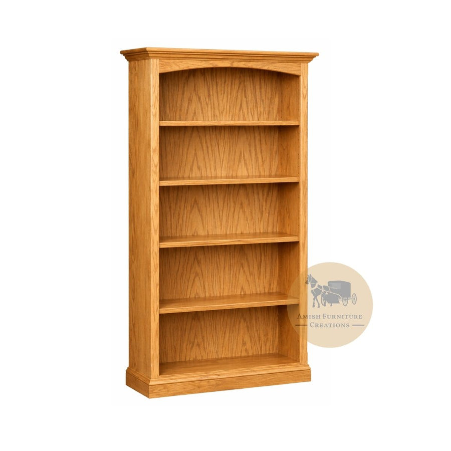 ES Traditional Oak Bookcase 60 inches high with 4 adjustable shelves | Amish Furniture 