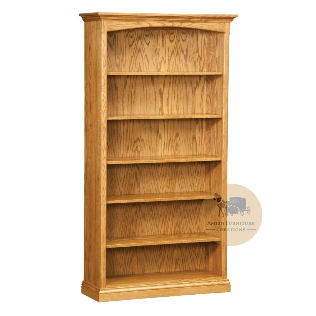 ES Traditional Oak Bookcase 72 inches high with 5 adjustable shelves | Amish Furniture Creations™