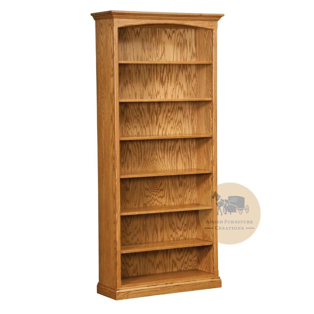 ES Traditional Oak Bookcase 84 inches high with 6 adjustable shelves | Amish Furniture Creations™