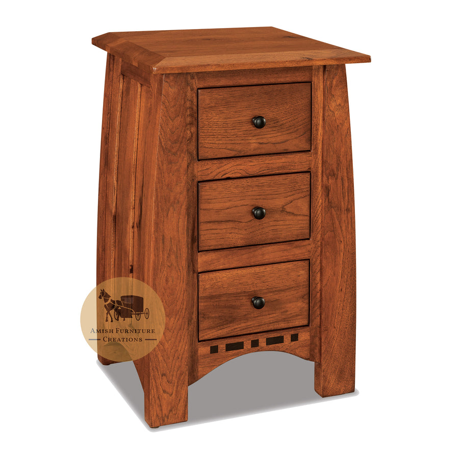 Briscoe County Narrow 3 Drawer Nightstand | Amish Furniture Creations ™