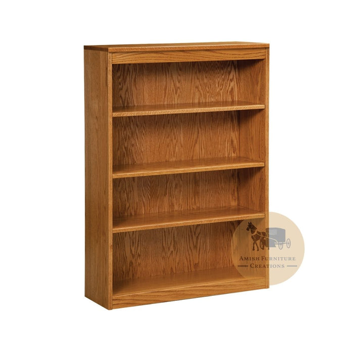 LA plain Estrella stye Oak Bookcase 48" high with 3 adjustable shelves | Amish Furniture Creations™