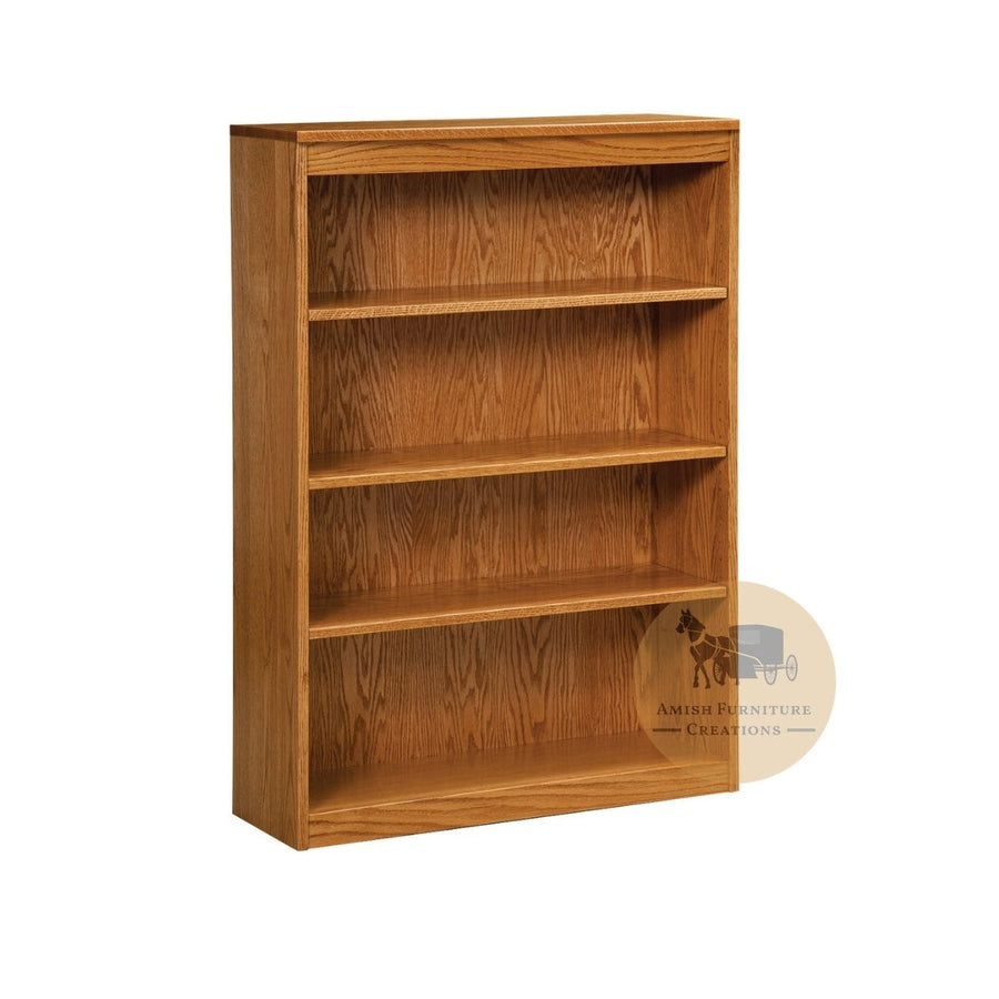 LA plain Estrella stye Oak Bookcase 48" high with 3 adjustable shelves | Amish Furniture Creations™