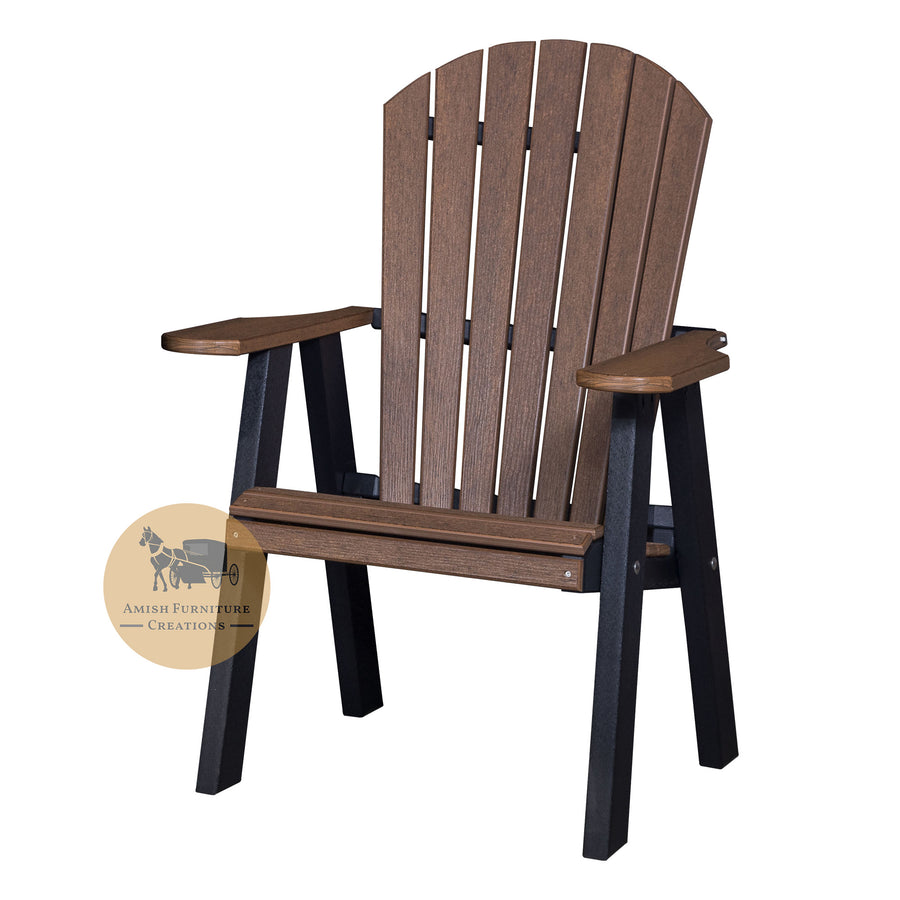 Amish made Outdoor Poly Lumber Adirondack Stationary Chair in Antique Mahogany and Black - Amish Furniture Creations™