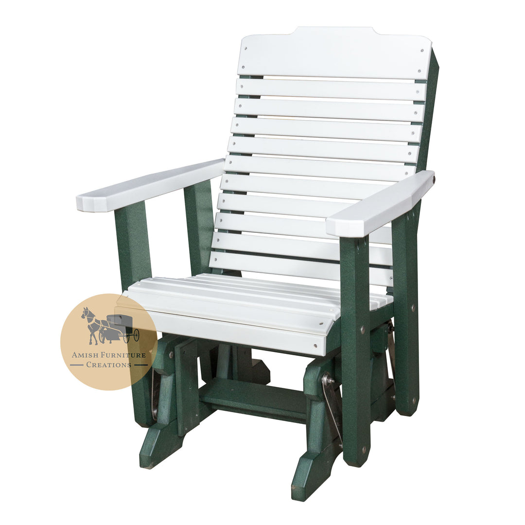 Amish made Outdoor Poly Lumber Curveback Glider - Amish Furniture Creations™