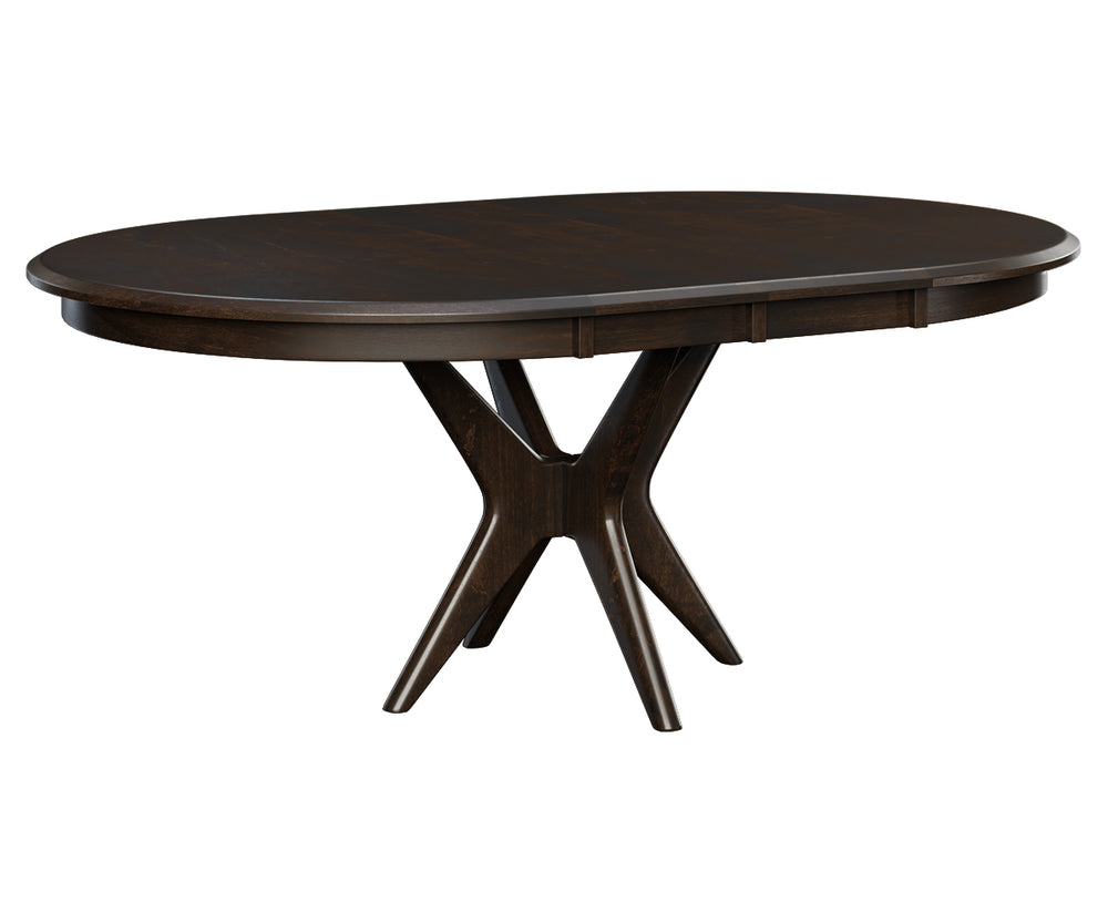 Amish made West Newton Pedestal Table with 2 leaves extended - Amish Furniture Creations ™