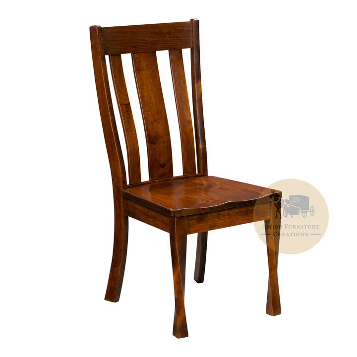 Amish made Lawson Twisty Leg Side Chair in Solid Brown Maple | Amish Furniture Creations ™