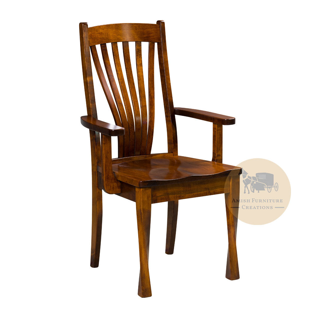 Amish made Lexington Arm Chair in Solid Brown Maple | Amish Furniture Creations ™