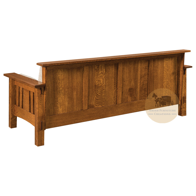 Amish made McCoy Mission Sofa back - Quarter Sawn White Oak - Amish Furniture Creations ™
