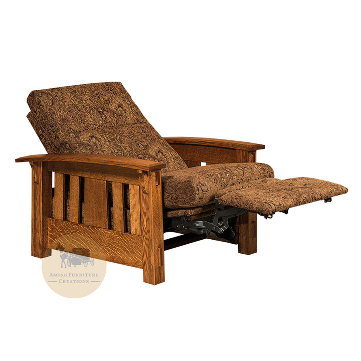 Amish made McCoy Mission Recliner Chair - full extension - Quarter Sawn White Oak - Amish Furniture Creations ™