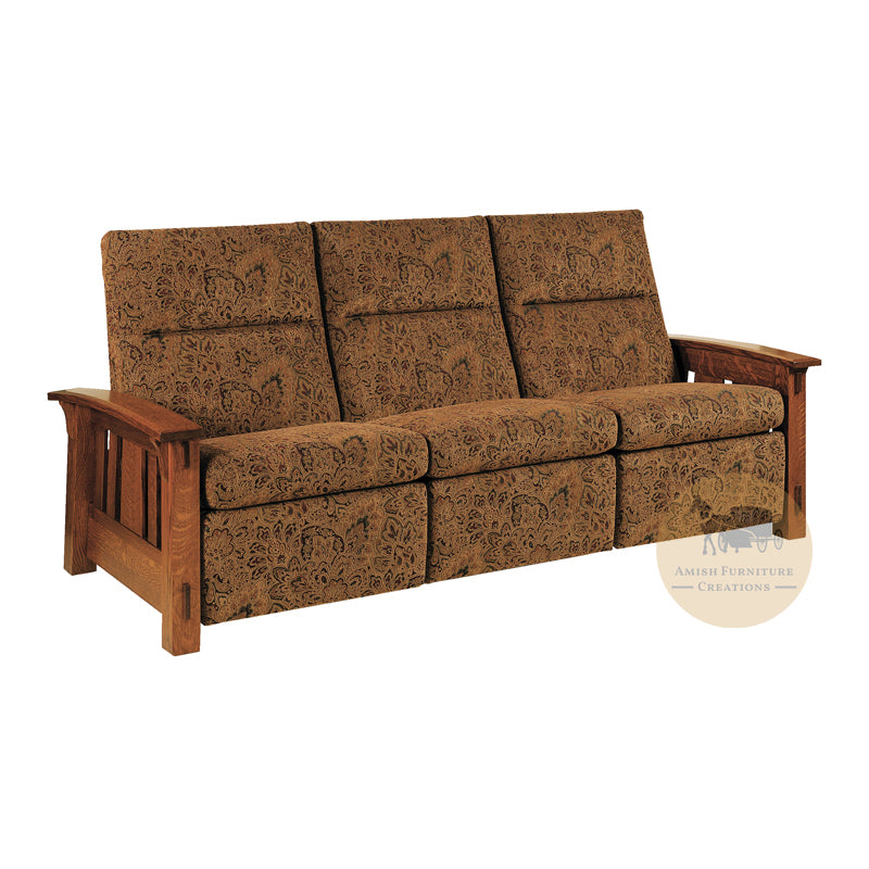 Amish made McCoy Mission Recliner Sofa - Quarter Sawn White Oak - Amish Furniture Creations ™