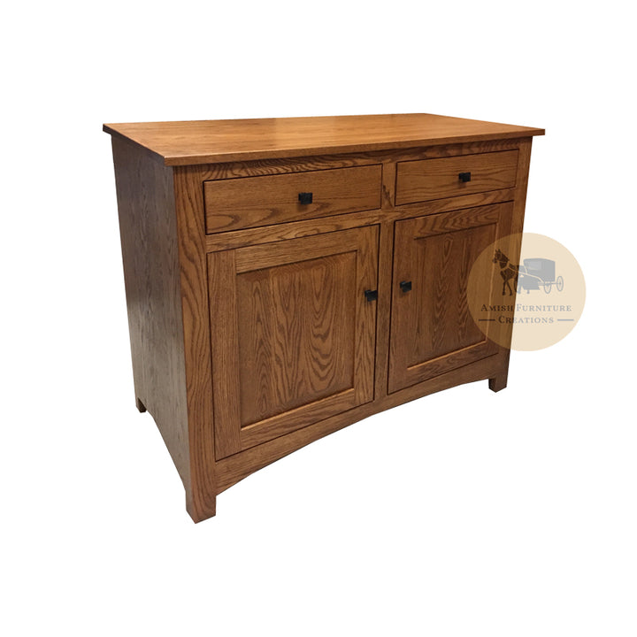 Amish made Classic Oak Buffet 40" w - angled view - Amish Furniture Creations ™