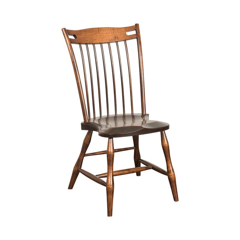 Amish made Edmonton Solid Brown Maple Side Chair with Wood Seat | Amish Furniture Creations ™