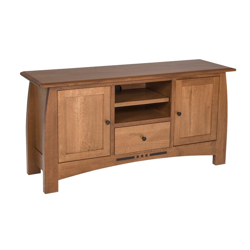 Amish made Arts & Crafts 64" Entertainment Console | Oak For Less ® - Amish Furniture Creations™