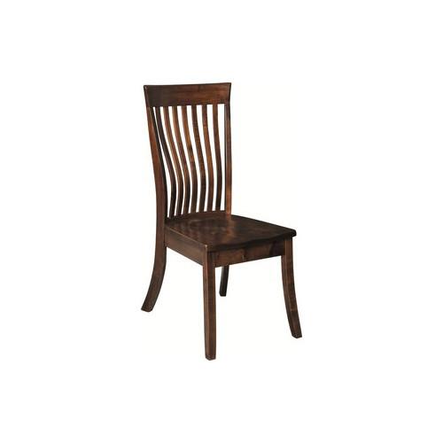 Amish made Classic 4 Leg Table and 6 Wood Seat Side Chairs in Solid Brown Maple - Amish Furniture Creations ™
