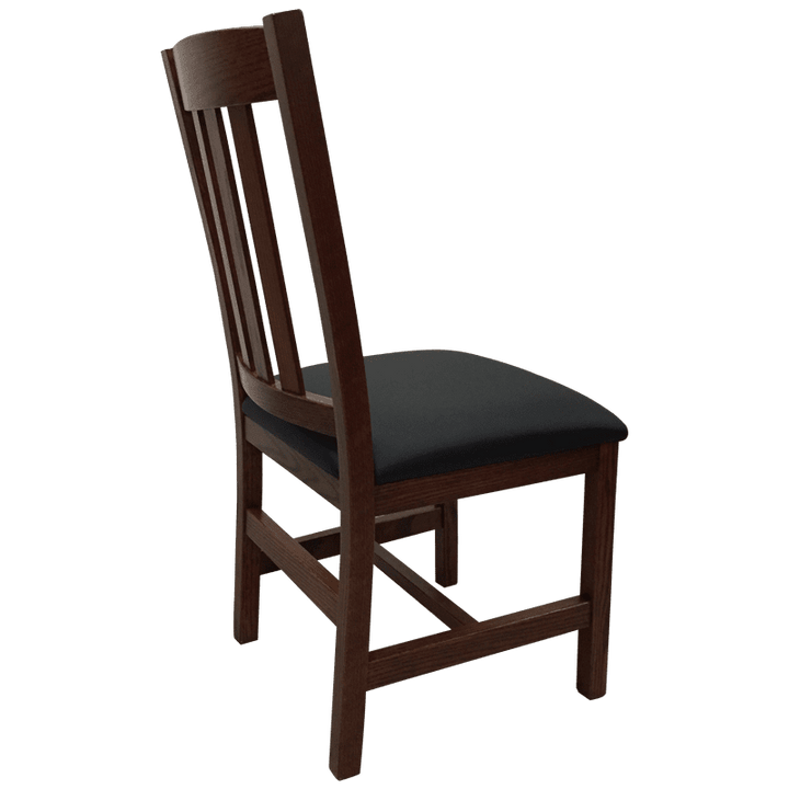 Amish made Old Mission Side Chair with Leather Seat in Solid Oak | Amish Furniture Creations ™