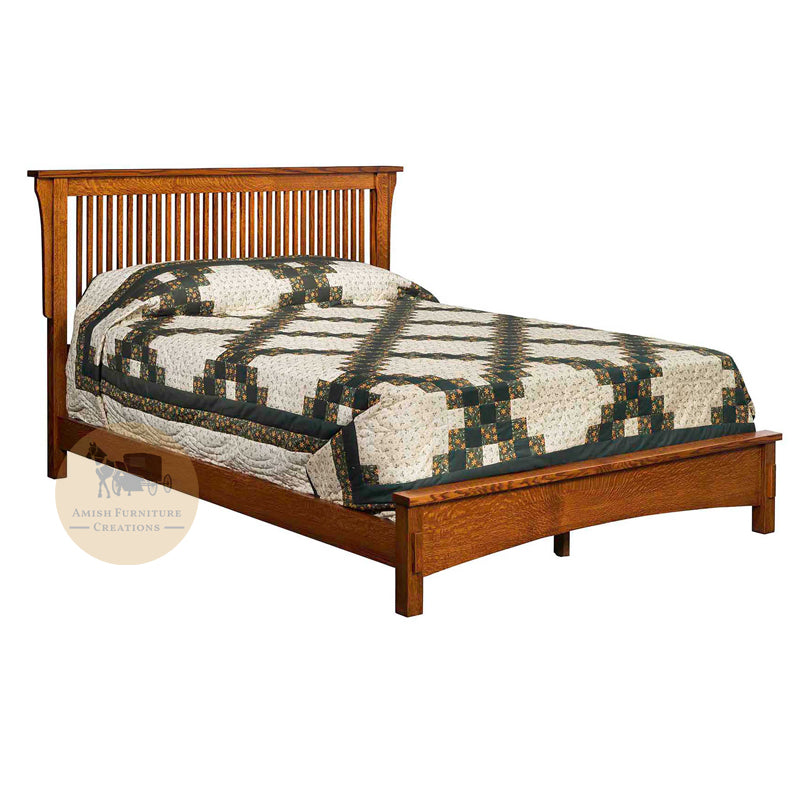 Bungalow Spindle Bed with Low Footboard | Amish Furniture Creations ™