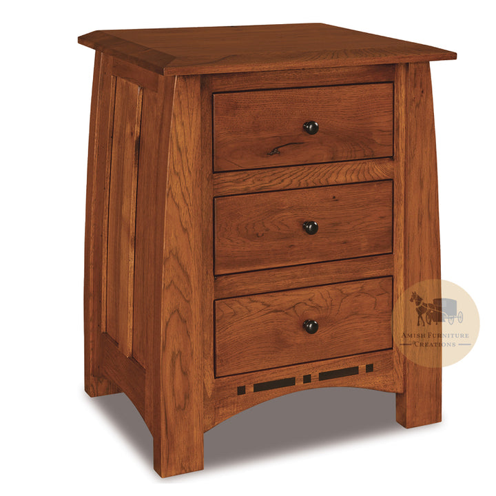 Boulder Creek Rustic Hickory 3 Drawer Nightstand | Amish Furniture Creations ™