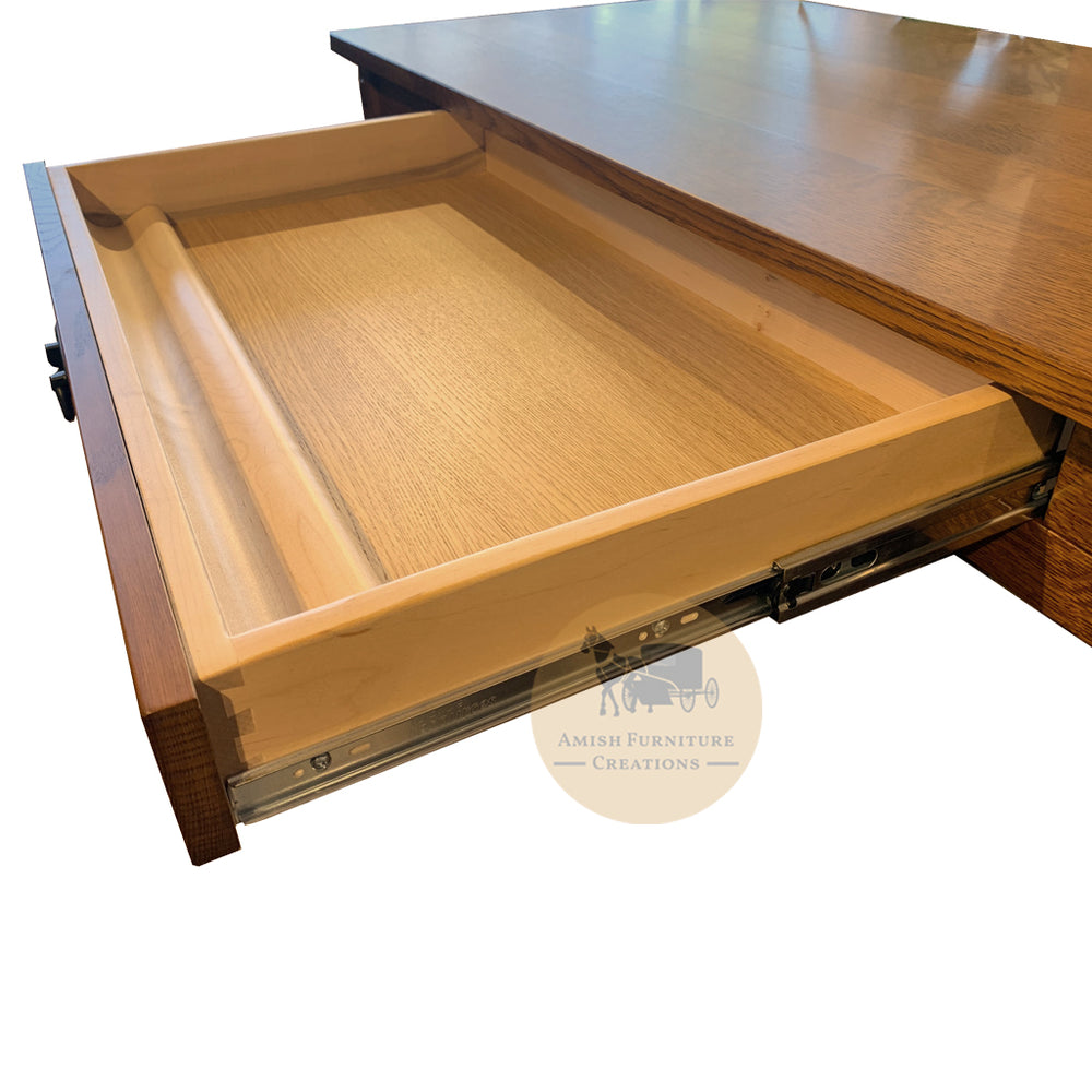 Amish made Mission Work Desk - 30 in drawer detail | Amish Furniture Creations ™