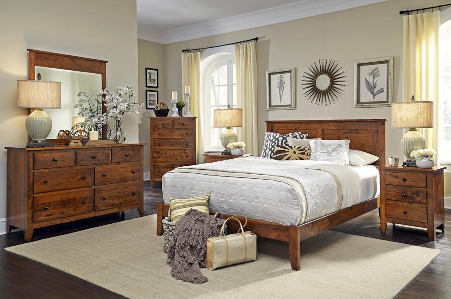 Amish made Shenandoah Solid Character Cherry 6 Piece Bedroom Suite - Cal King Size - Amish Furniture Creations™