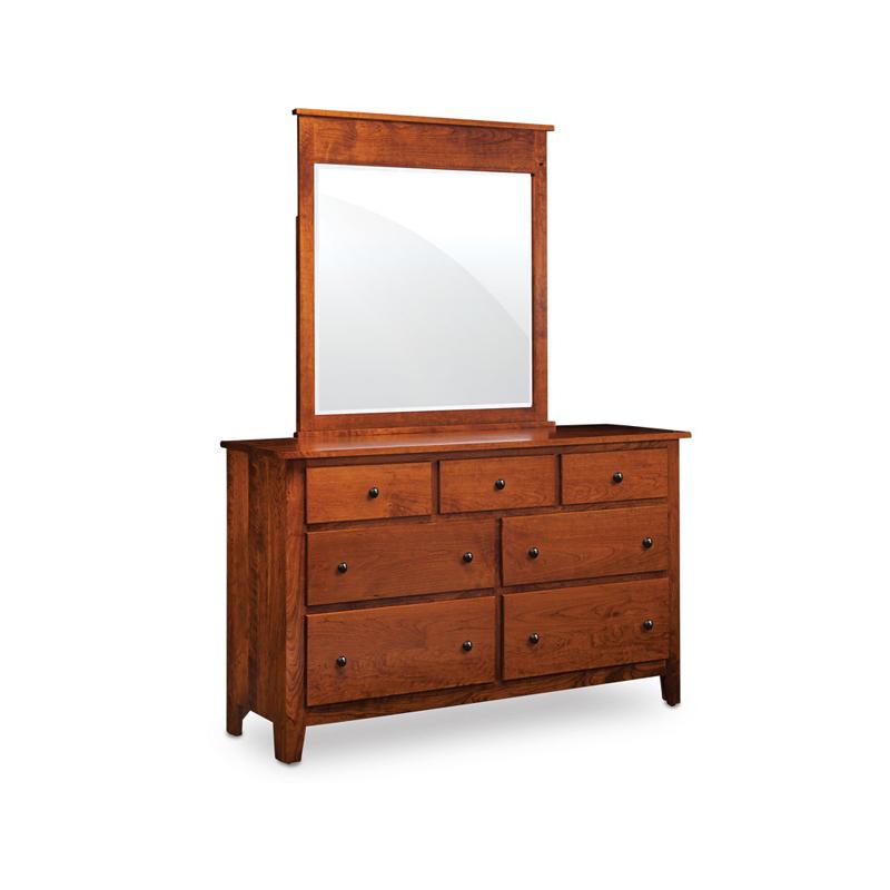Amish made Shenandoah 7 Drawer Dresser with Mirror - Oak For Less® Furniture