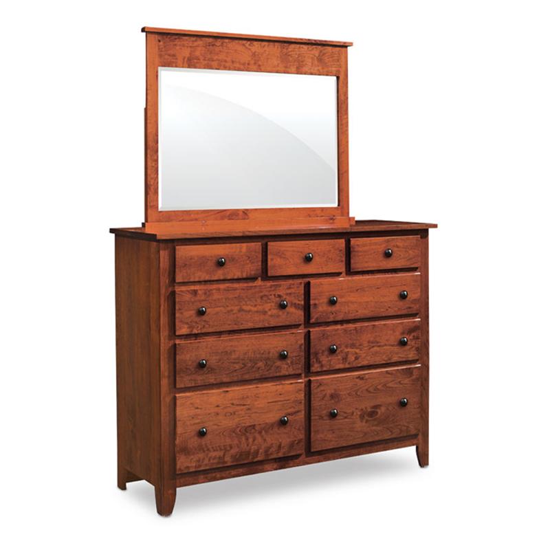 Amish made Shenandoah 9 Drawer Dresser with Mirror - Amish Furniture Creations™