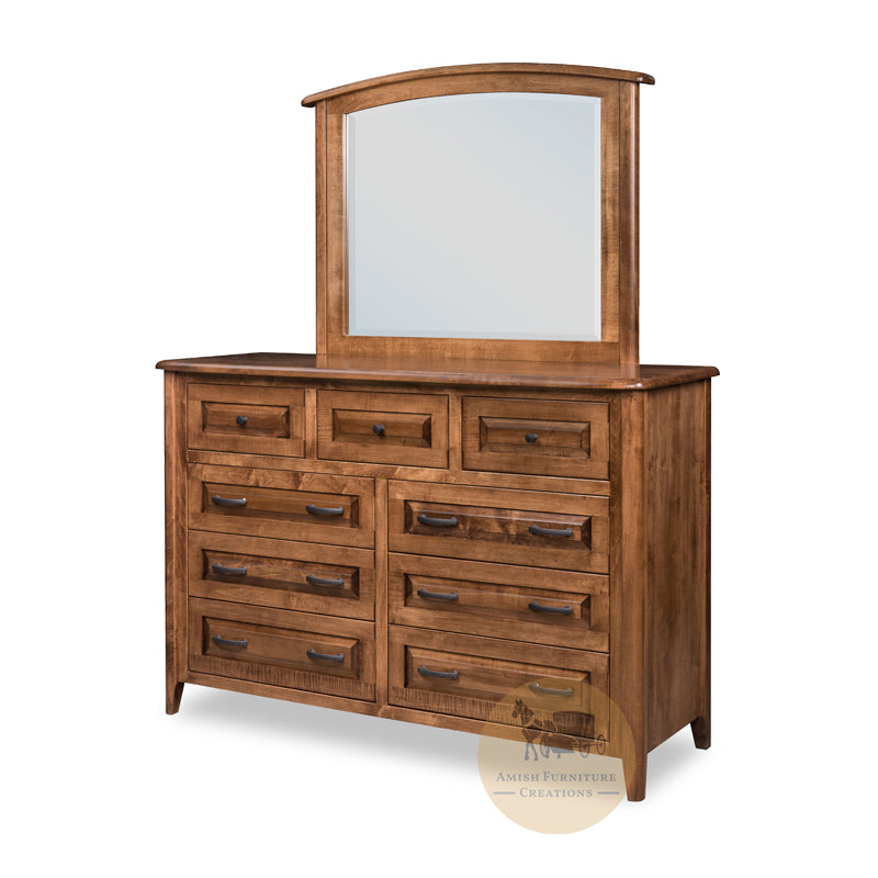 Bay Pointe 9 Drawer Dresser with Mirror | Amish Furniture Creations ™