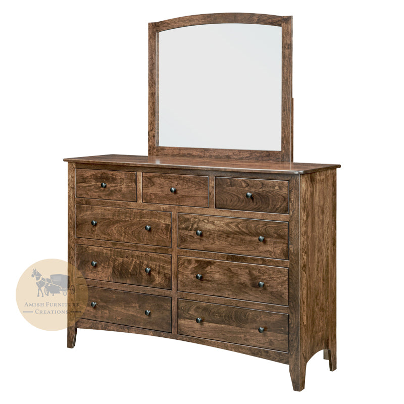 Carlston 9 Drawer Dresser with Mirror | Amish Furniture Creations ™