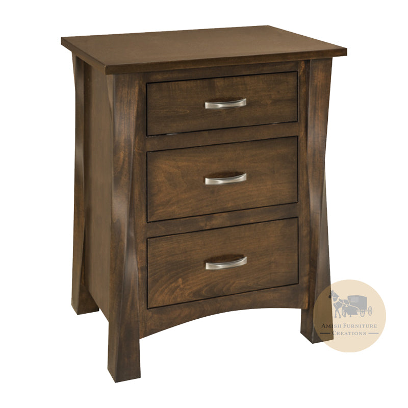 Amish made Lexington 3 Drawer Nightstand | Amish Furniture Creations ™
