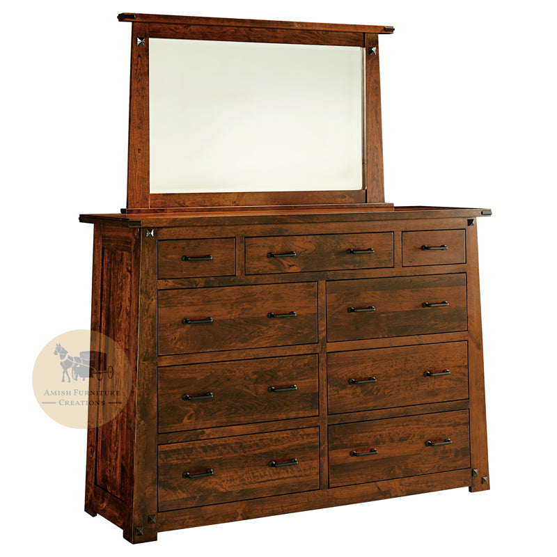Encada 9 Drawer Dresser with Mirror | Amish Furniture Creations ™