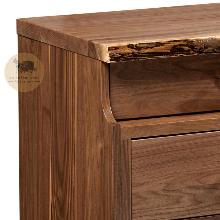 Winchester Live Edge 3 Drawer Nightstand Detail | Amish Furniture Creations ™