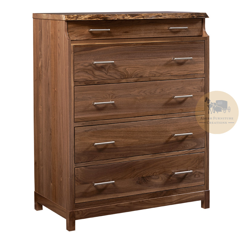 Westmere Live Edge 5 Drawer Chest | Amish Furniture Creations ™
